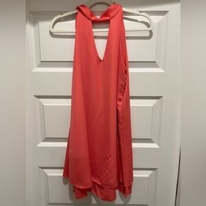 Coral halter dress